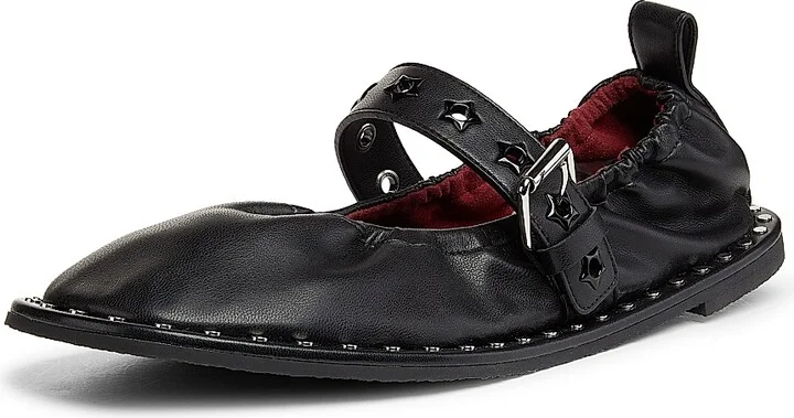 Women's Falabella Star-Eyelet Ballerina Flats - Black - Size 5.5 - Image 2