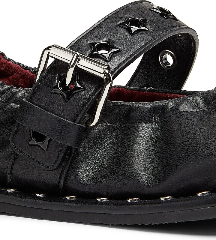 Women's Falabella Star-Eyelet Ballerina Flats - Black - Size 5.5 - Image 5