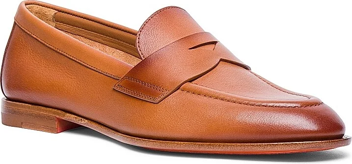 Women's Famed Leather Penny Loafers - Light Brown - Size 6.5 - Image 2