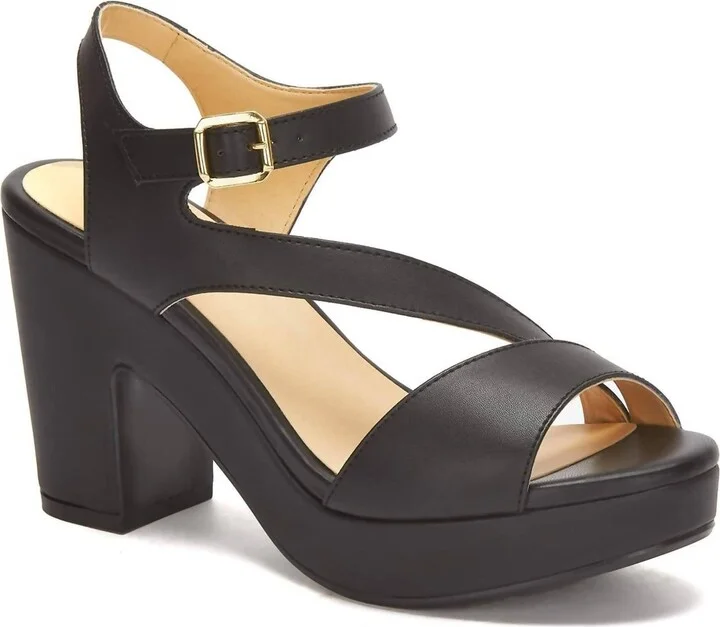Women's Fashion High Heel Ankle Strap Sandals In Black