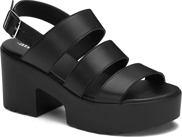 Women's Fashion Platform Sandals In Black