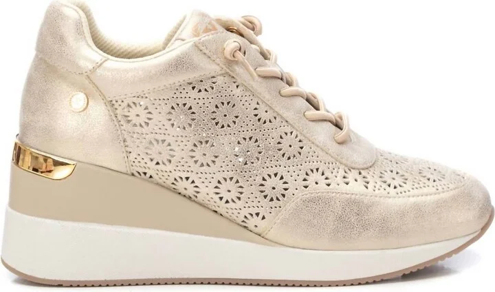 Women's Fashion Wedge Sneakers In Gold