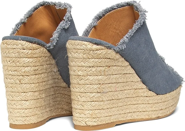 Women's Fatima 95MM Canvas Wedge Espadrilles - Citadel Denim Blue - Size 5 - Image 3