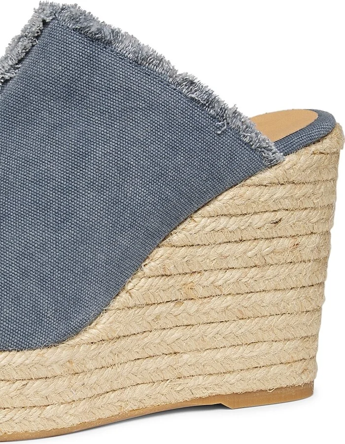 Women's Fatima 95MM Canvas Wedge Espadrilles - Citadel Denim Blue - Size 5 - Image 5