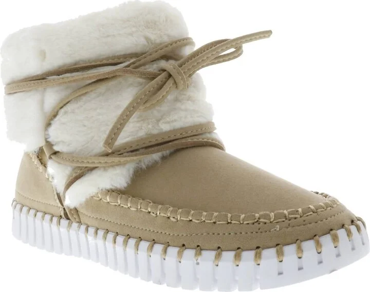 Women's Faux Fur Boots In Latte