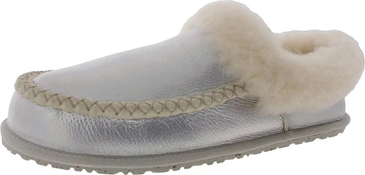 Womens Faux Fur Leather Clogs