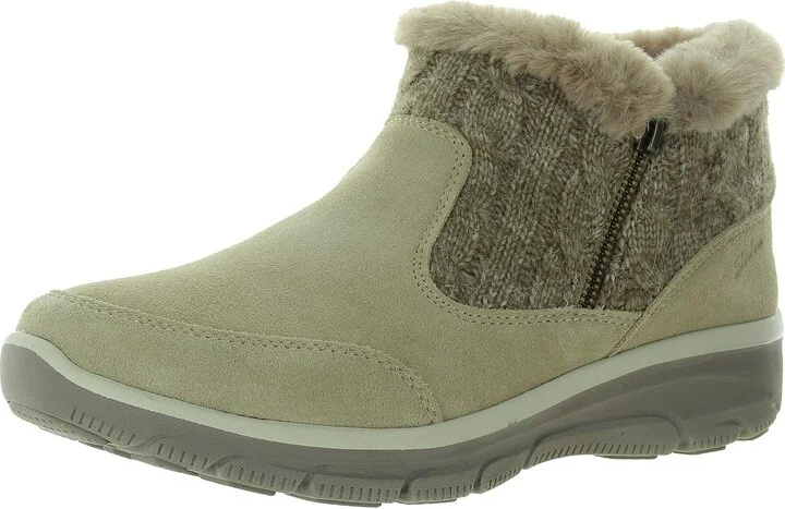 Womens Faux Fur Lined Faux Fur Ankle Boots