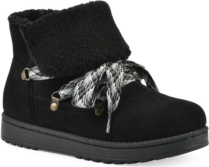 Womens Faux Fur Lined Faux Fur Shearling Boots