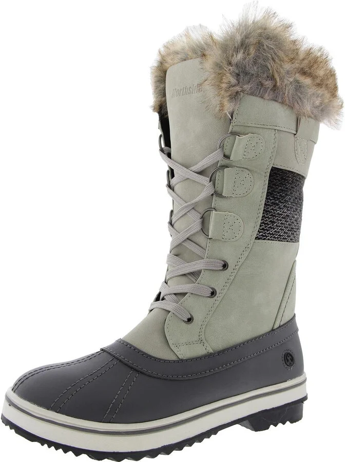 Womens Faux Fur Lined Faux Leather Winter & Snow Boots