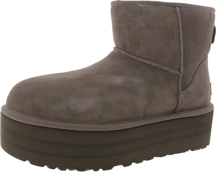 Womens Faux Fur Lined Faux Suede Booties