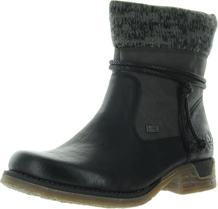 Womens Faux Fur Lined Leather Mid-Calf Boots
