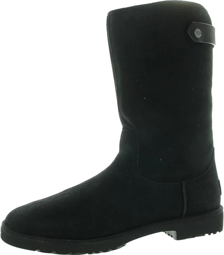 Womens Faux Fur Lined Suede Mid-Calf Boots