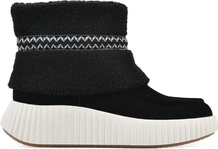 Womens Faux Fur Suede Booties
