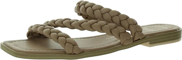 Womens Faux La Flats Flatform Sandals