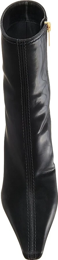 Women's Faux Leather 80MM Ankle Boots - Black Gold - Size 6 - Image 4