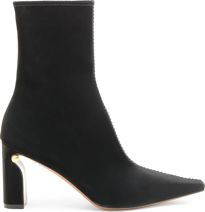 Women's Faux Leather 80MM Ankle Boots - Black Gold - Size 6