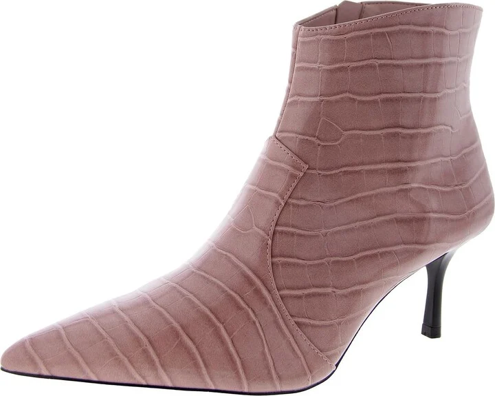 Womens Faux Leather Alligator Print Ankle Boots