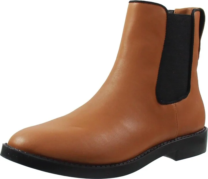 Womens Faux leather Block Heel Chelsea Boots