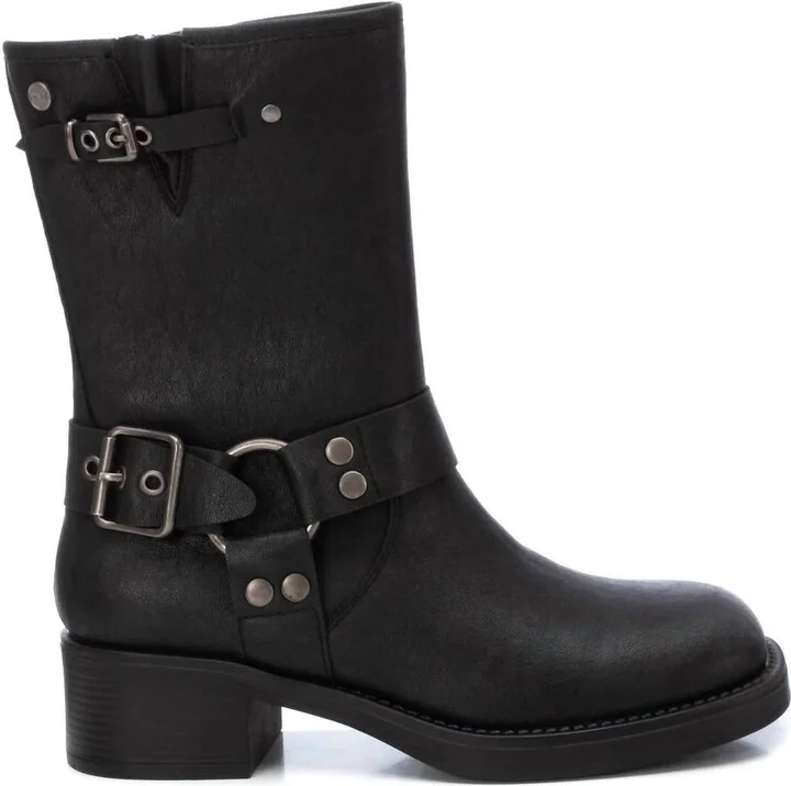 Women's Faux Leather Booties In Black