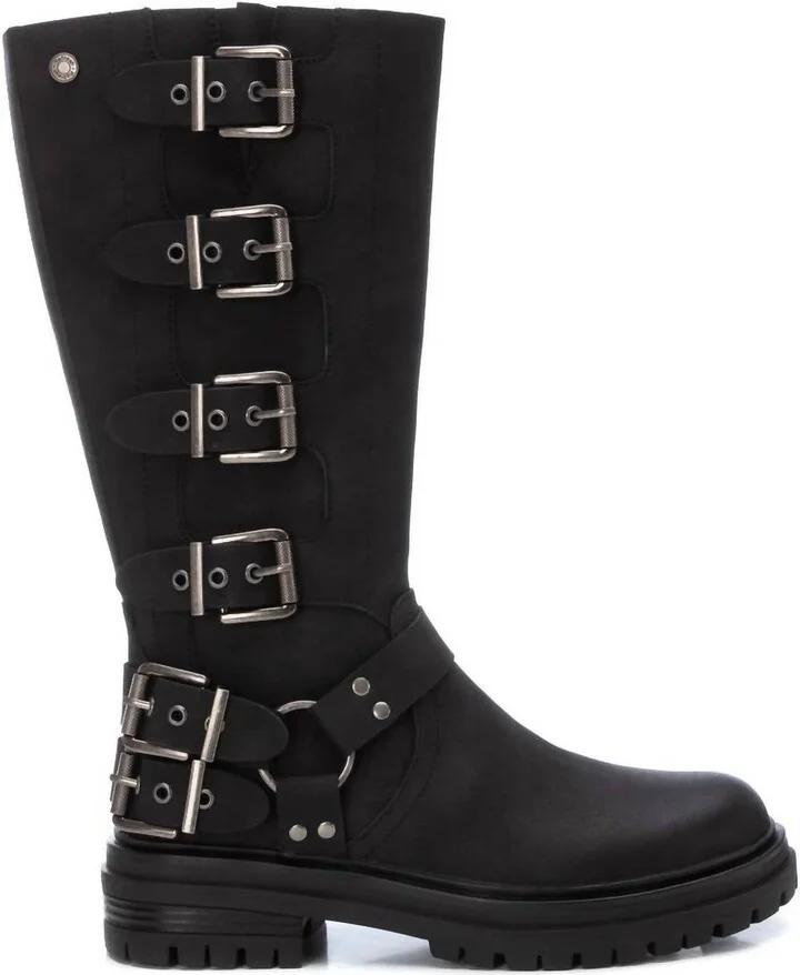 Women's Faux Leather Boots In Black