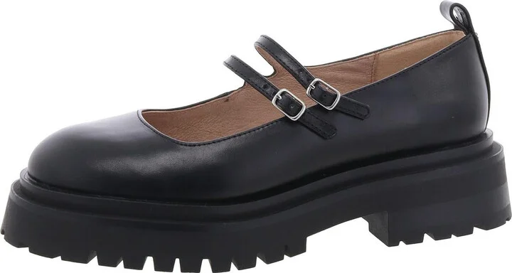 Womens Faux Leather Buckle Mary Janes