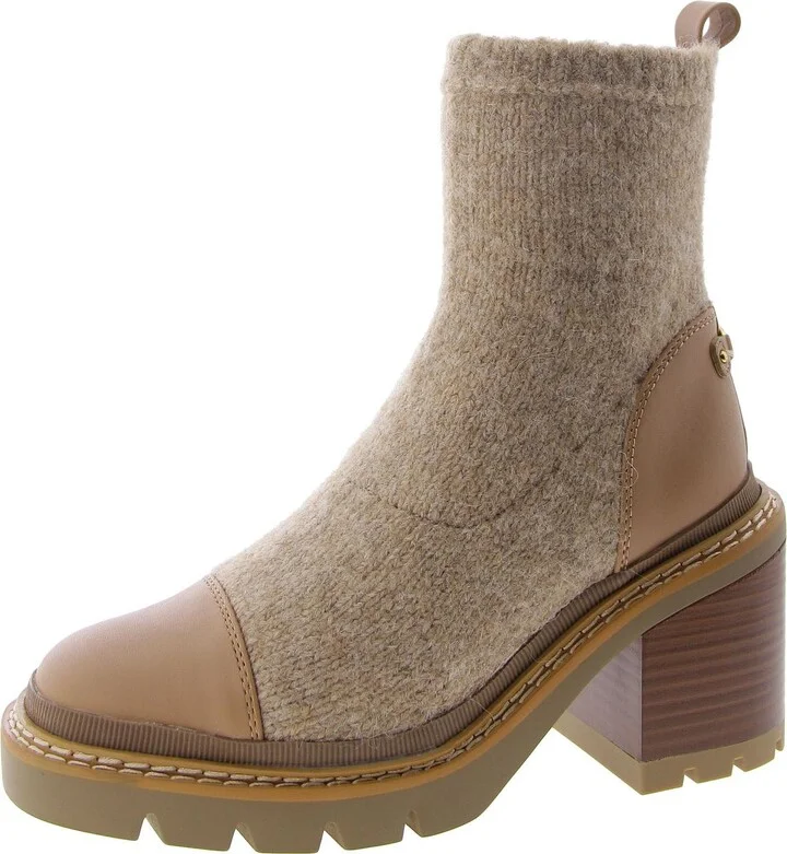 Womens Faux Leather Cushioned Footbed Ankle Boots