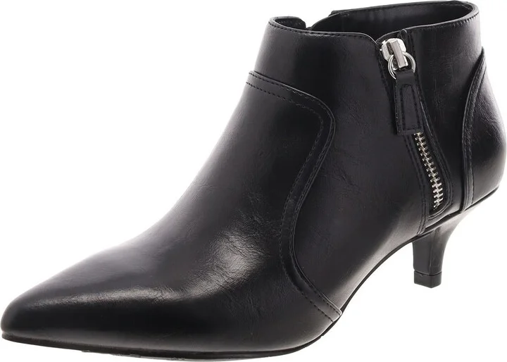 Womens Faux Leather Double Zipper Shooties