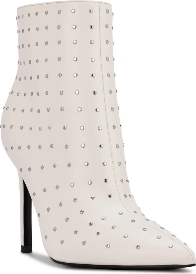 Womens Faux Leather Embossed Ankle Boots