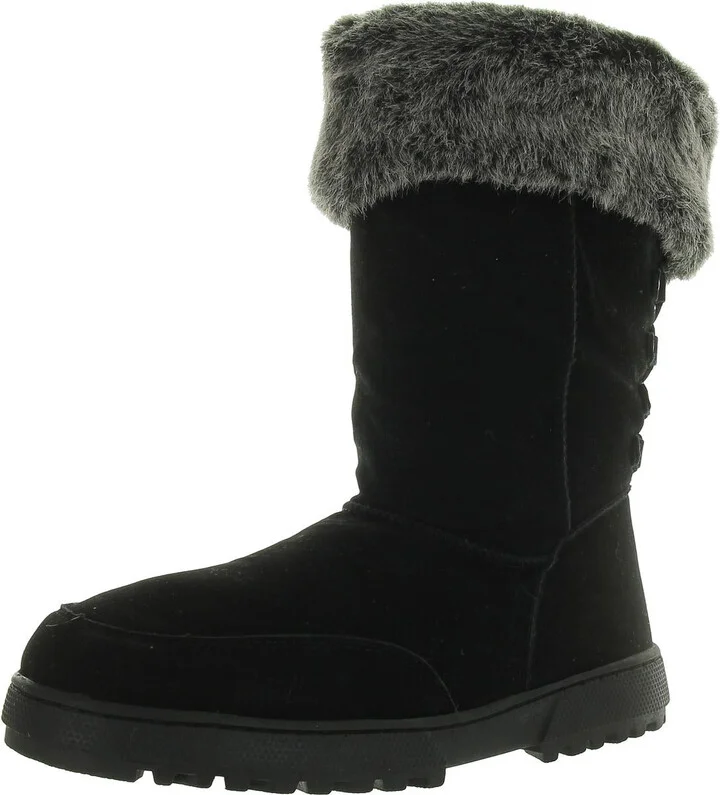 Womens Faux Leather Faux Fur Winter & Snow Boots