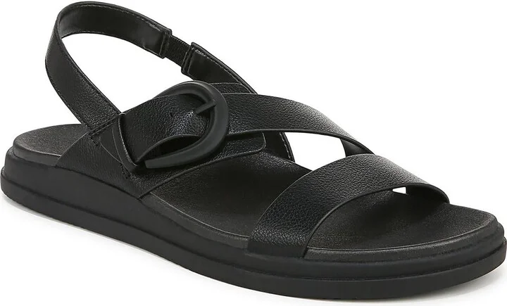 Womens Faux Leather Flat Slingback Sandals