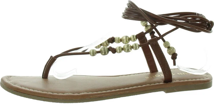 Womens Faux Leather Heeled Lace-Up