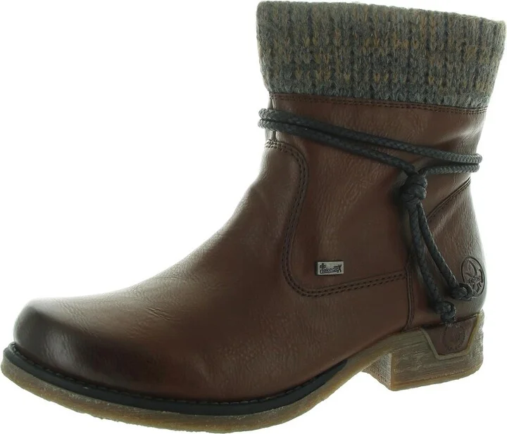 Womens Faux Leather Lined Winter Boots