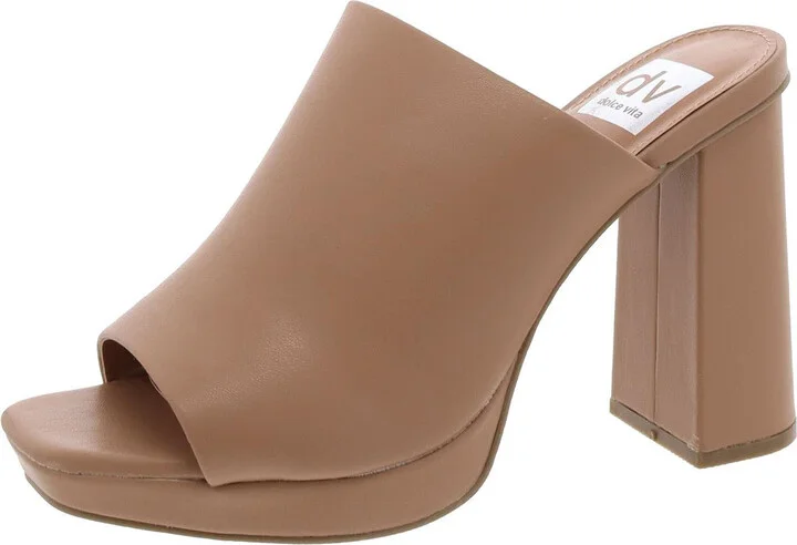 Womens Faux Leather Mule Sandals