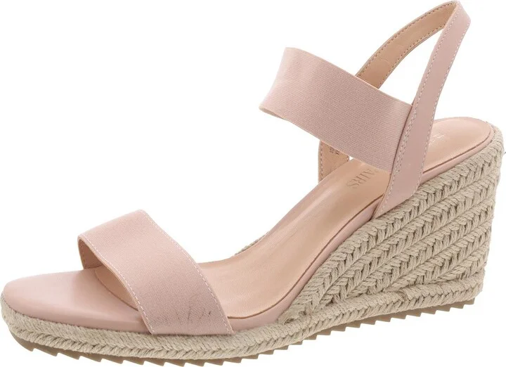 Womens Faux Leather Open Toe Wedge Sandals