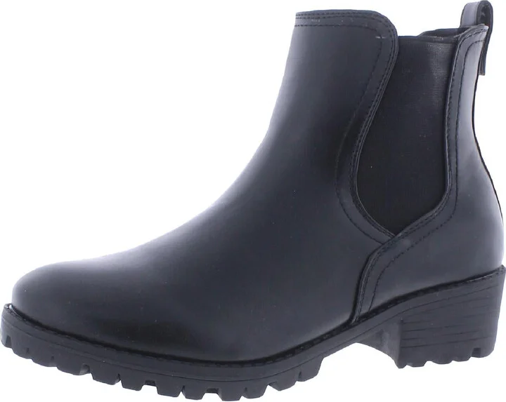 Womens Faux Leather Platform Chelsea Boots