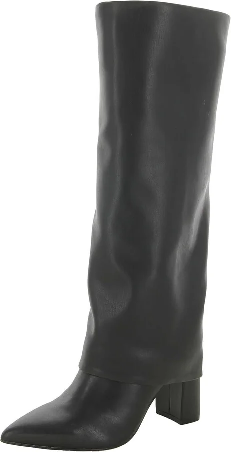Womens Faux Leather Pointed Toe Knee-High Boots