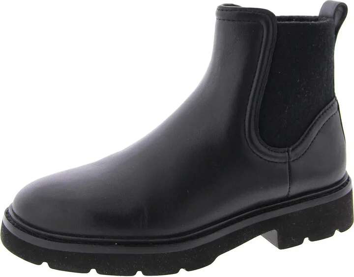 Womens Faux Leather Round toe Ankle Boots