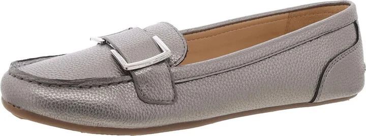 Womens Faux Leather Round Toe Moccasins