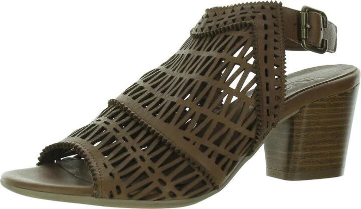 Womens Faux Leather Round toe Slingback Sandals