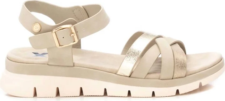 Women's Faux Leather Sandals In Gold