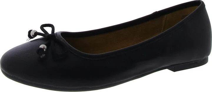 Womens Faux Leather Slip On Ballet Flats