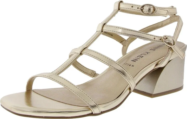 Womens Faux Leather Slip On Block Heel