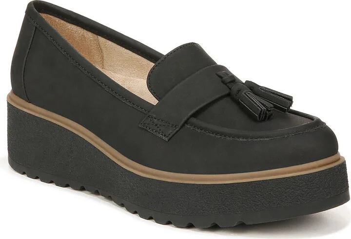 Womens Faux Leather Slip-On Loafers