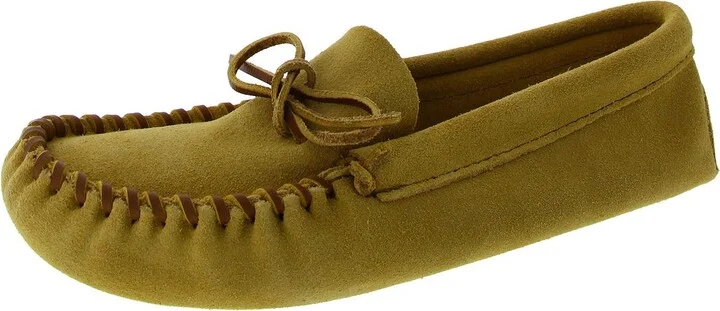 Womens Faux Leather Slip On Moccasin Slippers