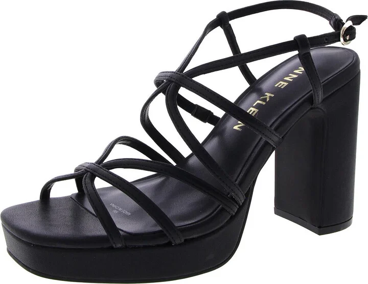 Womens Faux Leather Square Toe Block Heel