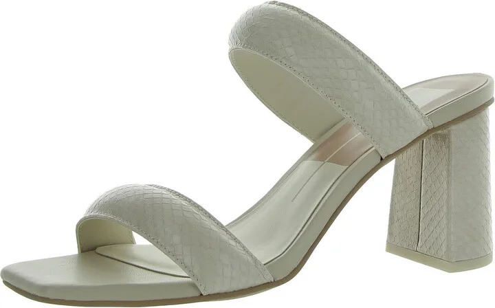 Womens Faux Leather Square toe Block Heel
