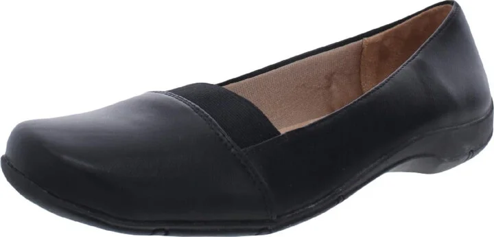 Womens Faux Leather Square Toe Loafers