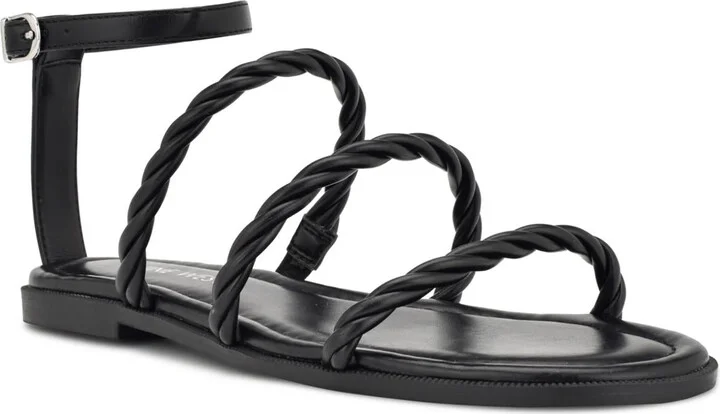 Womens Faux Leather Strappy Sandals