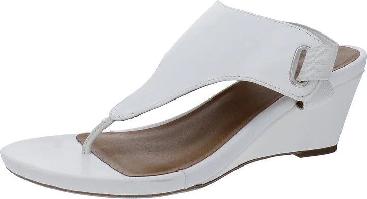 Womens Faux Leather T-Strap Slingback Sandals