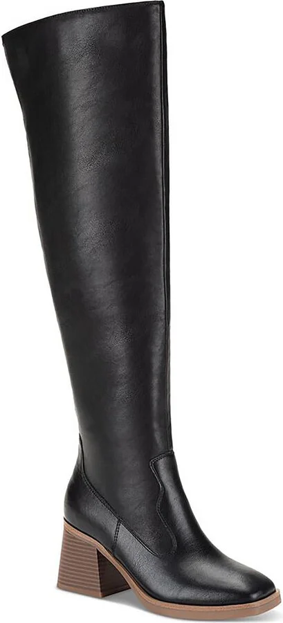 Womens Faux Leather Tall Over-The-Knee Boots